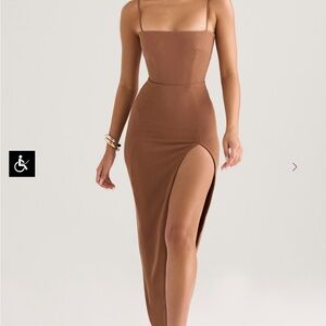 House of CB Jaida Toast Corset Maxi Dress